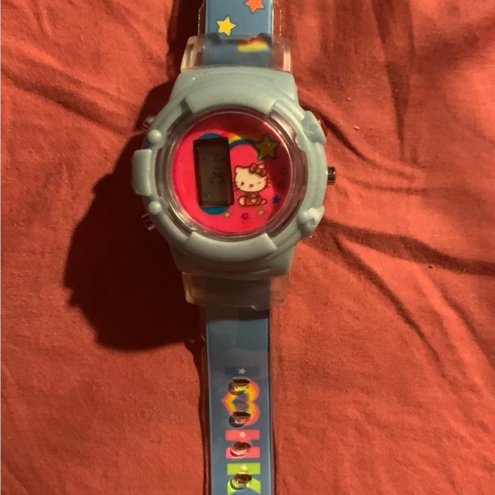 Hello Kitty 2003 Blue and Pink Digital Watch
